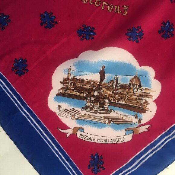 Scarf Women's Firenze Florence Italy Tourist Souvenir Vtg Retro 26" Cattedrale - Picture 7 of 10